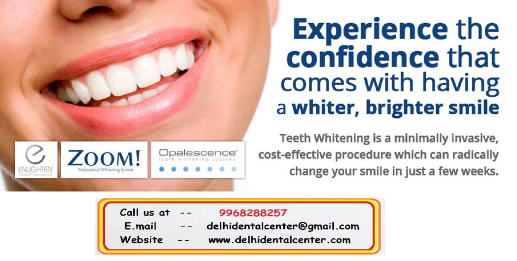 zoom in office one visit one hour tooth whitening treatment in Delhi India Banner